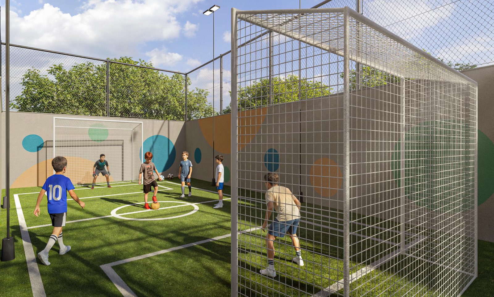 Quadra recreativa gramada — Elev Saúde